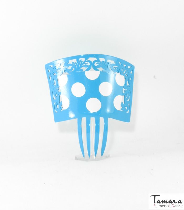 Peina Pintada a mano - Acetato 15 cm Turquesa