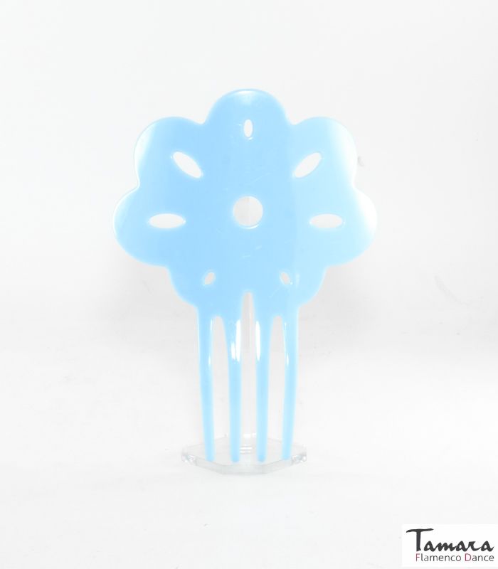 Peineta flamenca Clavelito - Plástico 14 cm Celeste