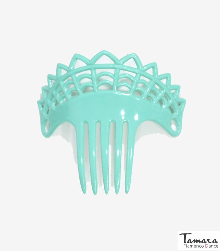 Peineta flamenca Acacia - Plástico 9.5 cm Verde Agua