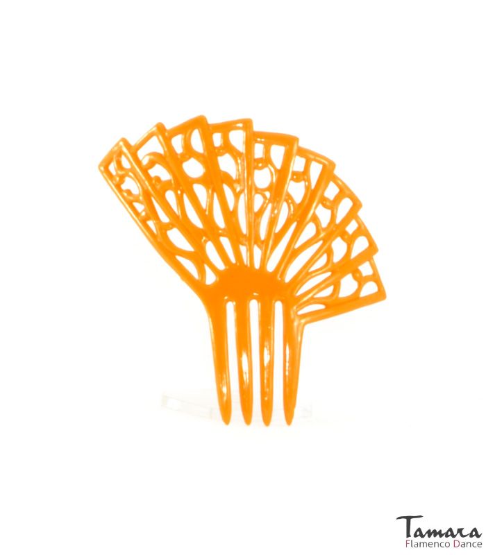 Peineta flamenca Albahaca - Plástico 9.5 cm Naranja
