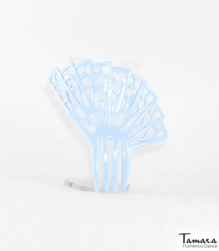 Peineta flamenca Albahaca - Plástico 9.5 cm Celeste