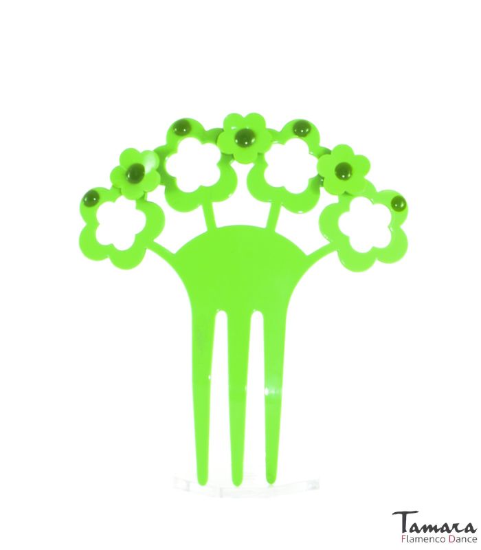 Peinas flamencas con flores - Acetato 14 cm ( Varios modelos dentro) Diseño 1