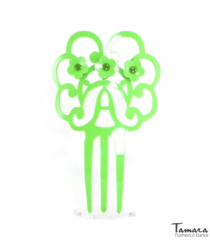 Peinas flamencas con flores - Acetato 14 cm ( Varios modelos dentro) Diseño 3