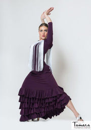 Falda flamenco Zagala - Punto elástico Cardenal oscuro