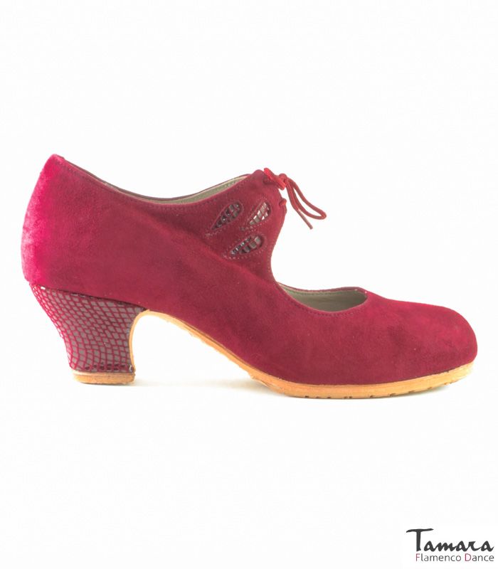 Zapatos de flamenco Fandango Burdeos Ante y Serpiente