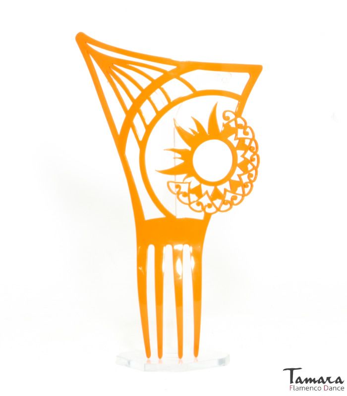 Peina flamenca Sol - Acetato 22 cm Naranja