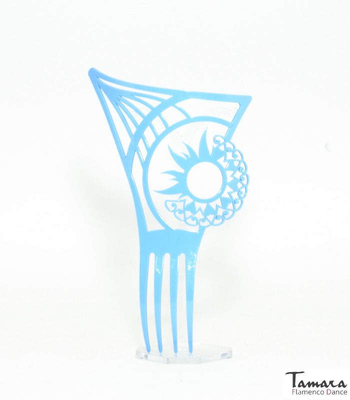 Peina flamenca Sol - Acetato 14 cm Turquesa