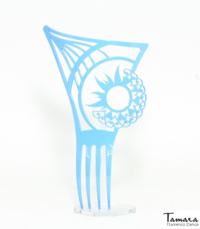 Peina flamenca Sol - Acetato 22 cm Turquesa