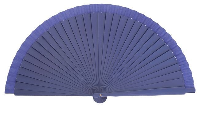 Abanico flamenco (19 cm) - Lunares rojos pintado a mano Morado