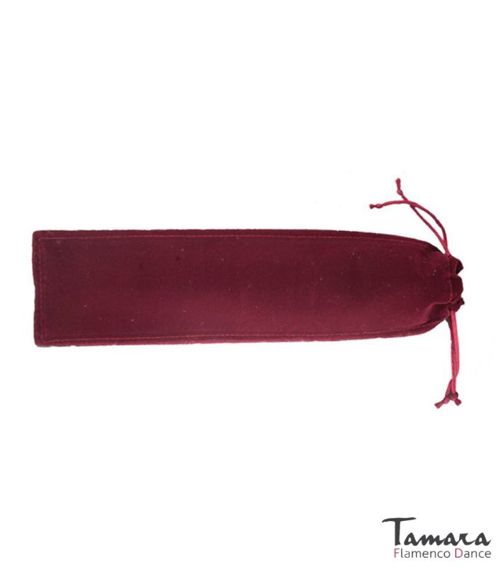 Funda Abanico Terciopelo - 23 cm Burdeos