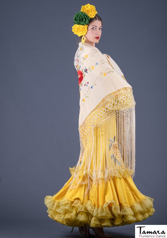 Manton Roma - Bordado multicolor rojo