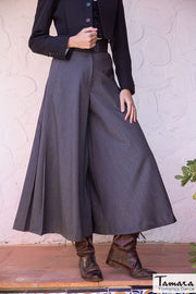 Falda - pantalón Giralda - Tallas 36 a 48 Tejido liso 48 Negro 07 - Sara