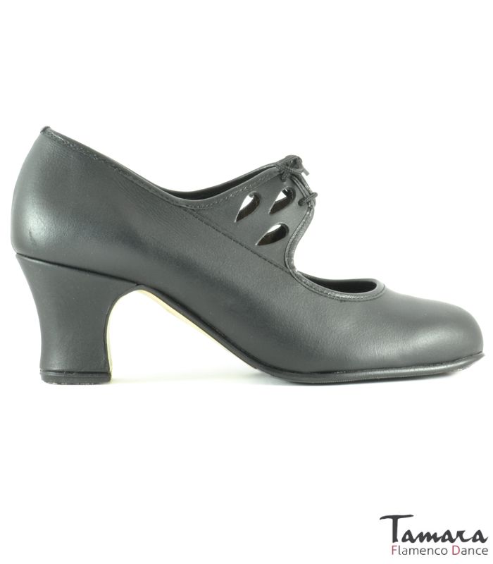 Zapatos de flamenco Semiprofesional Superior TAMARA - Piel Calado Negro