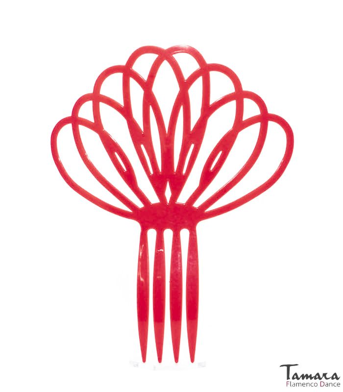 Peineta flamenca Loto - Plástico 20 cm Rojo