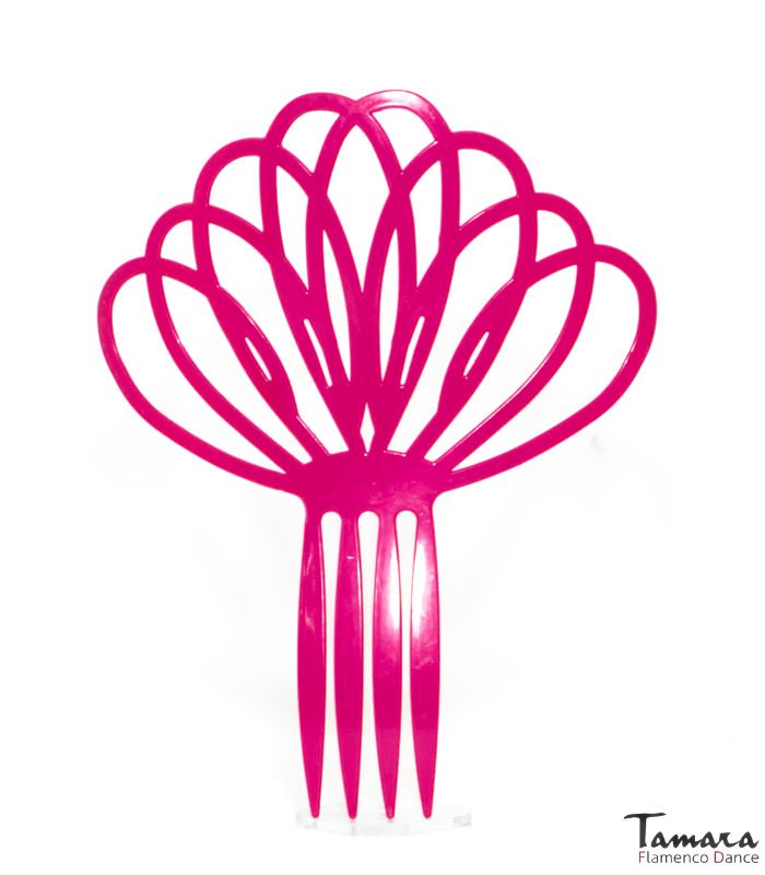 Peineta flamenca Loto - Plástico 20 cm Frambuesa oscuro
