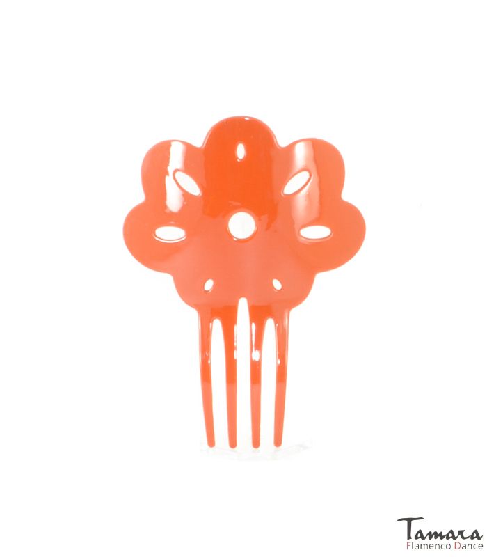Peineta flamenca Clavelito - Plástico 14 cm Naranja