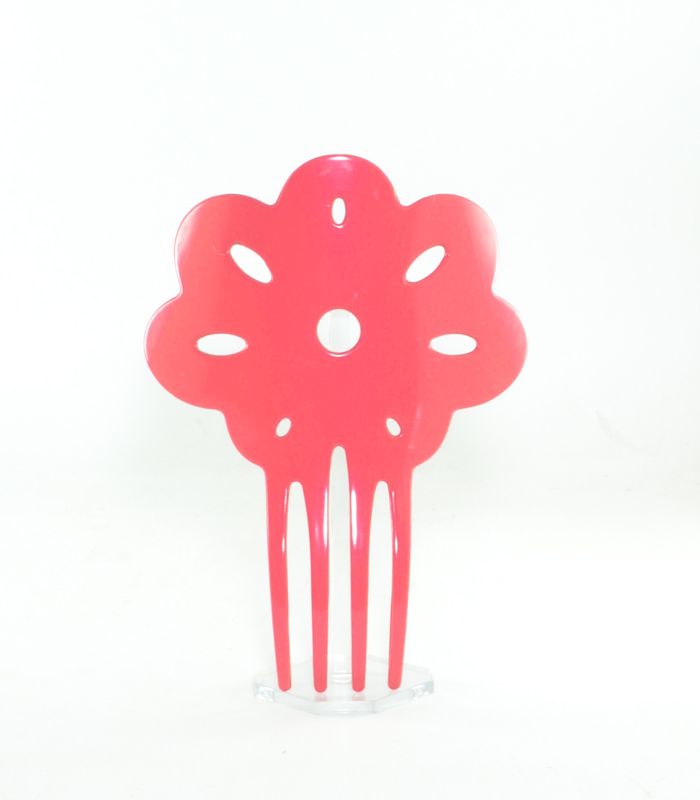 Peineta flamenca Clavelito - Plástico 14 cm Coral