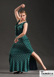 Falda flamenco Bengala Larga Color Liso - Punto elástico