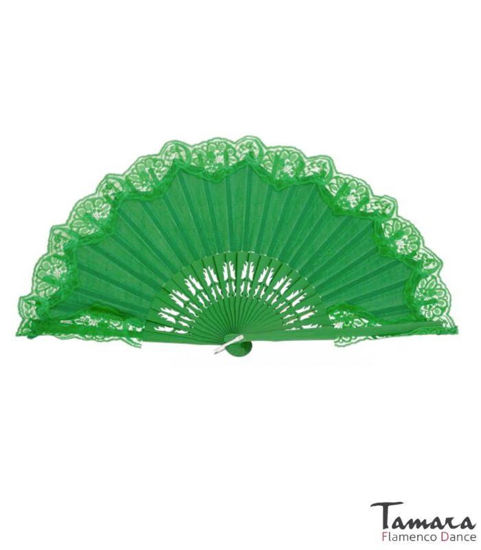 Abanico Pericón (23cm) - Encaje Verde Andalucia