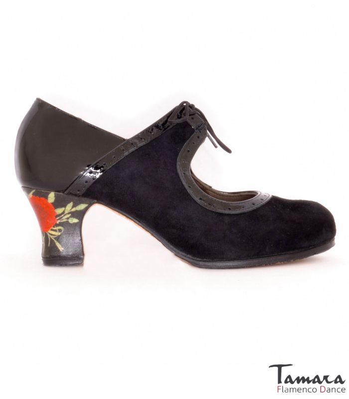 Zapatos de flamenco Rumba Tacon Decorado Negro