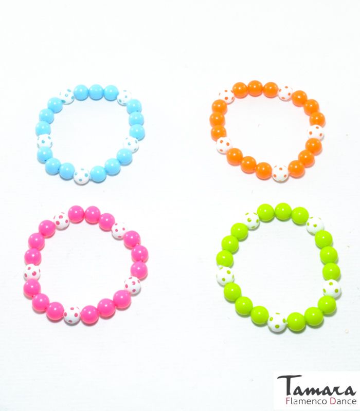 Pulsera flamenca bolas con lunares infantil