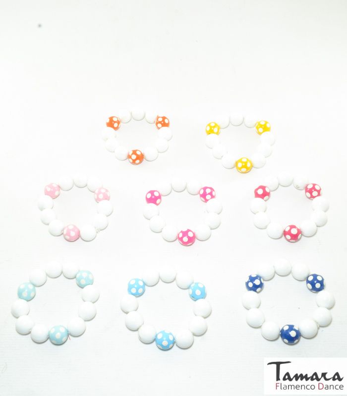 Pulsera flamenca bolas con lunares infantil