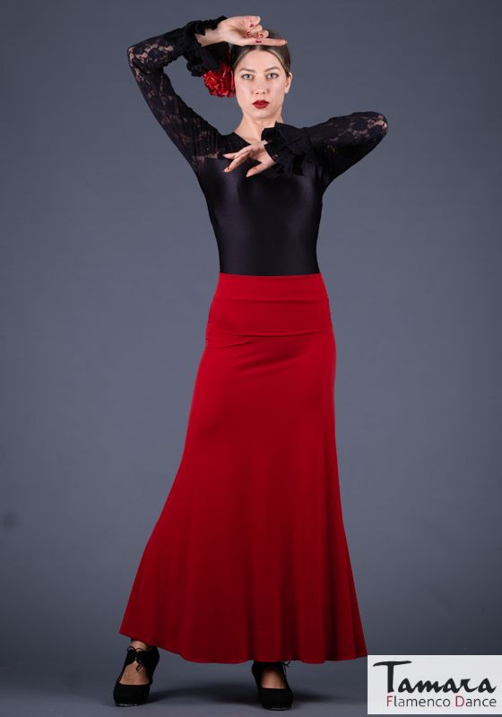 Falda flamenco Almería - Viscosa rojo escarlata