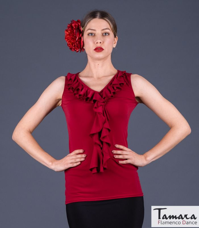 Camiseta Tango - Viscosa rojo escarlata