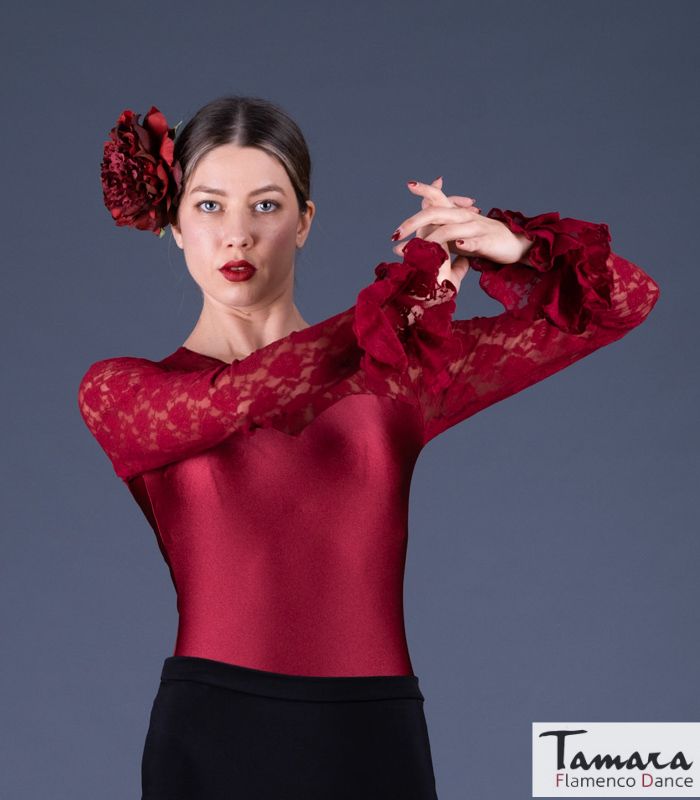 Body Desplante con volantes Burdeos