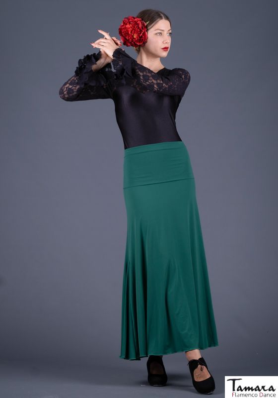 Falda flamenco Almería - Viscosa Verde Botella