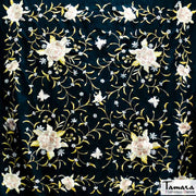 Manton de Manila Primaveral - Bordado Tierra y Oro