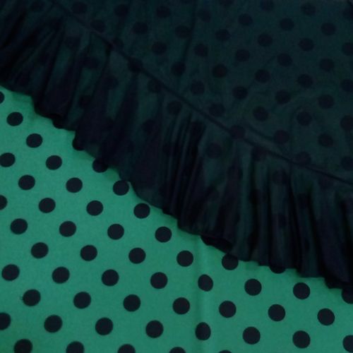 Falda flamenco Carmencita - Tul y Punto elástico Estampado Verde lunar negro