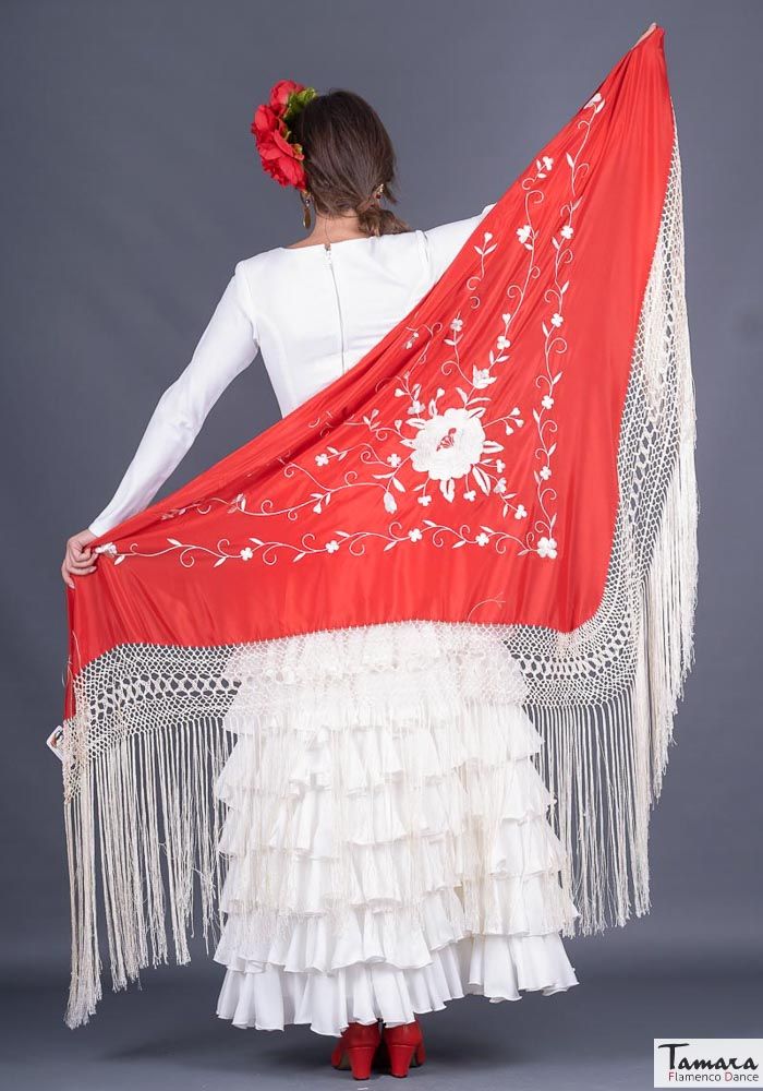 Manton Roma Fleco Marfil - Bordado Marfil