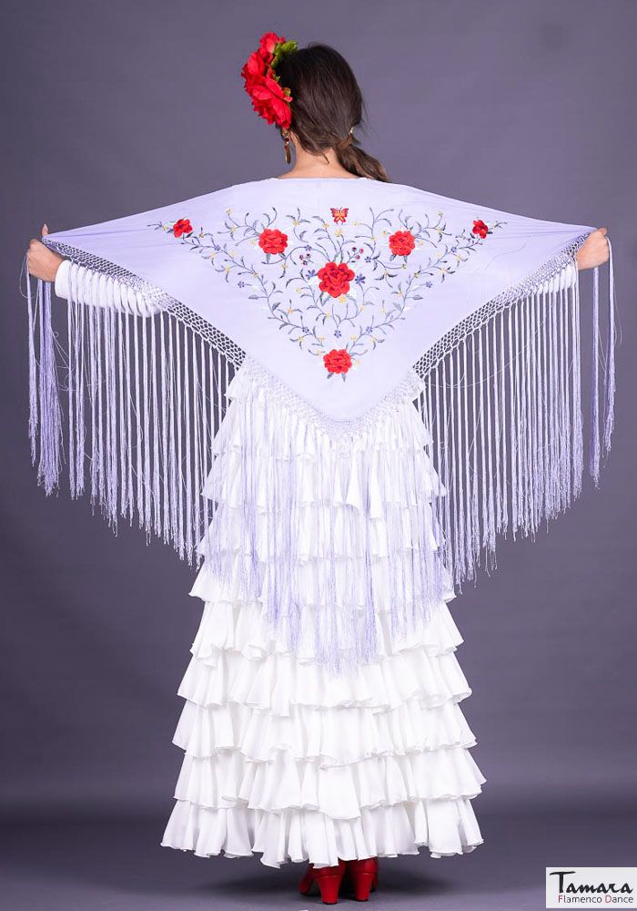 Mantoncillo Florencia - Bordado multicolor Malva