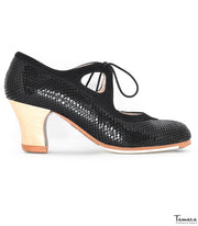 Zapatos de flamenco Candor Negro Carrete 6cm Madera 41