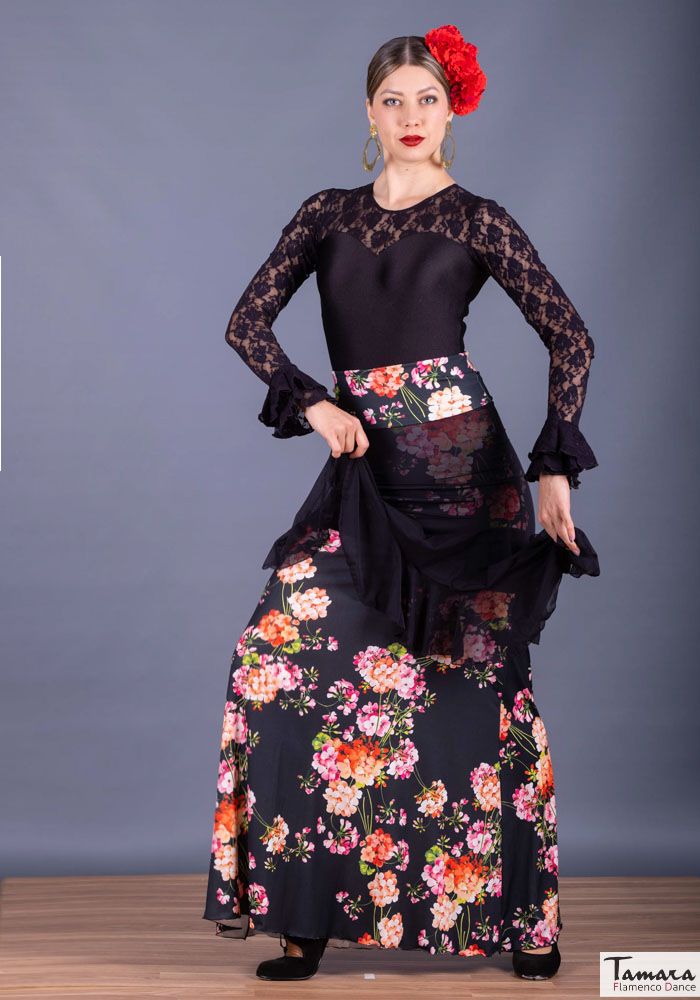Falda flamenco Carmencita - Tul y Punto elástico Estampado