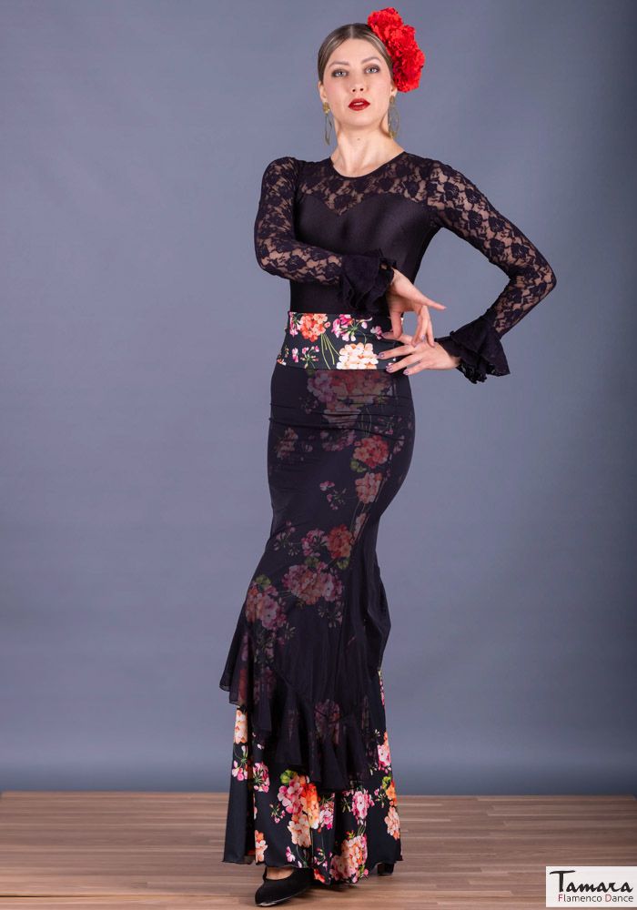 Falda flamenco Carmencita - Tul y Punto elástico Estampado