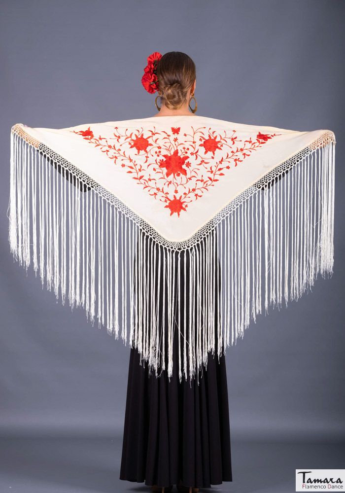 Mantoncillo Florencia - Bordado Rojo Beige