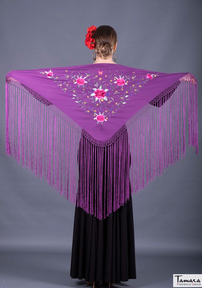 Mantoncillo Florencia - Bordado tonos fuxia