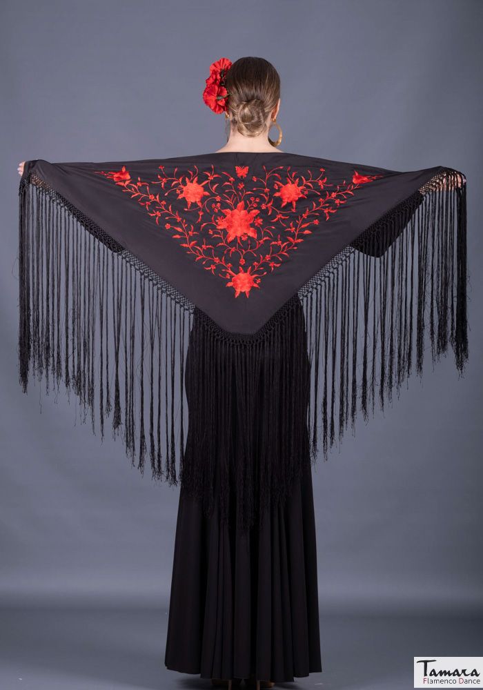 Mantoncillo Florencia - Bordado Rojo Verde Agua