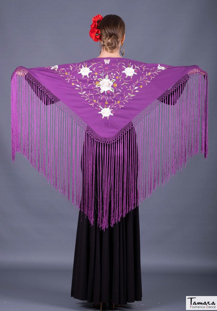 Mantoncillo Florencia - Bordado tonos Tierra Morado