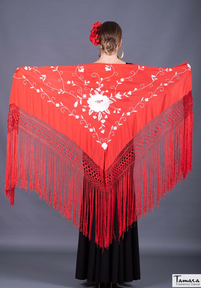 Manton Roma - Bordado Blanco Rojo