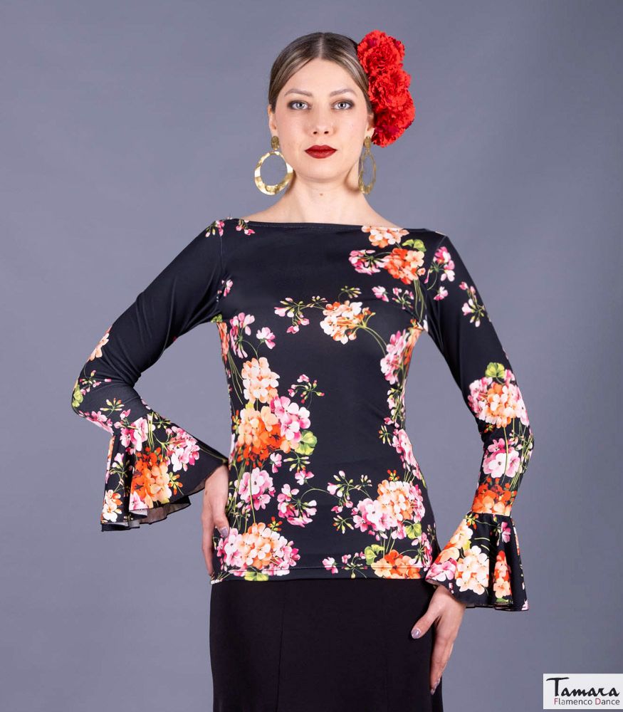 Camiseta Albores - Punto elástico Estampado floral colorido