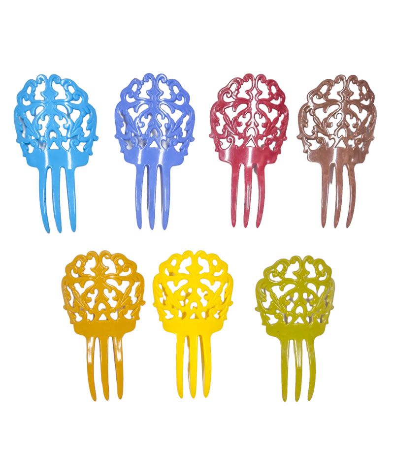 Peina flamenca Diseño 8 - Plástico 14 cm Musgo