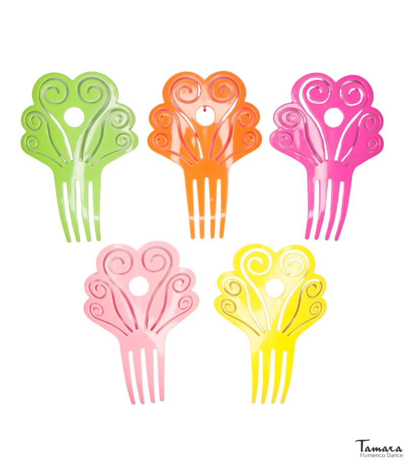 Peina flamenca Diseño 12 - Plastico 17x12 cm Negro