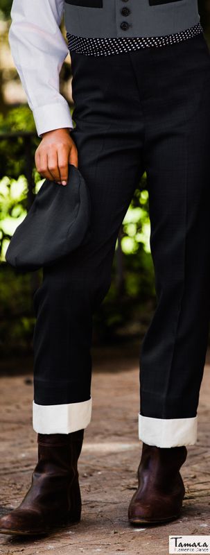 Pantalon Liso - Con Vuelta Infantil Negro