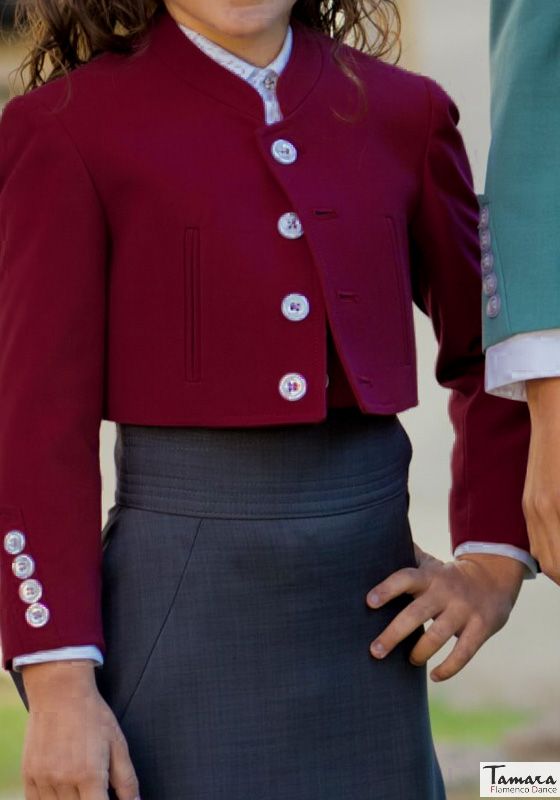 Chaqueta Campera/Venenciador/Bailaor flamenco infantil Burdeos