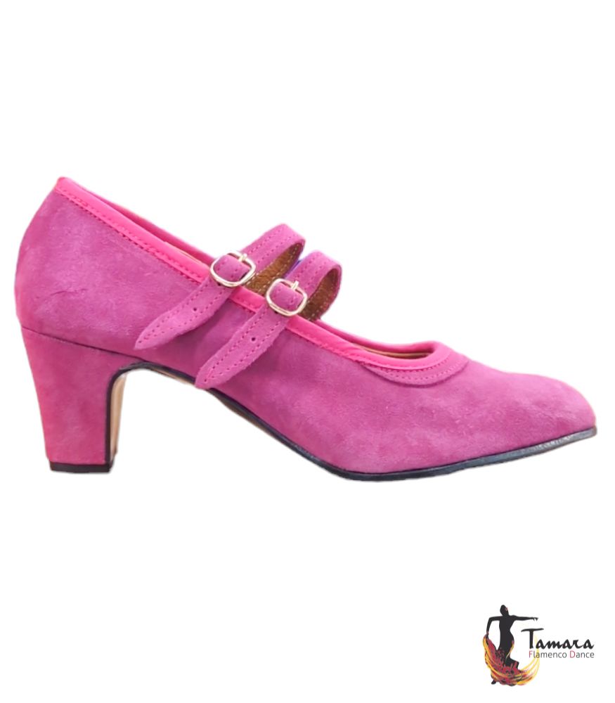 Zapatos de flamenco Semiprofesional Básicos Fuxia Ante