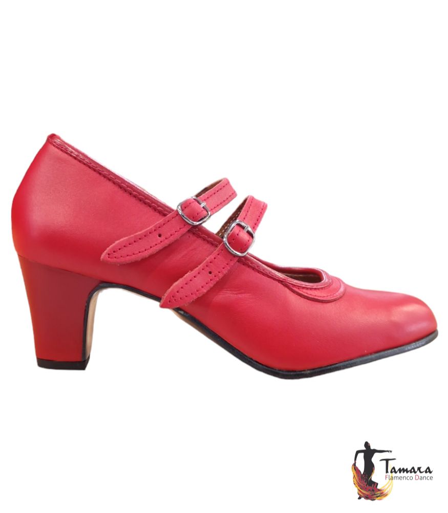 Zapatos de flamenco Semiprofesional Básico 2 Correas - Piel Negro