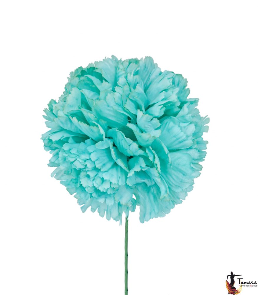 Flor Clavel Grande 15 cm Verde Agua